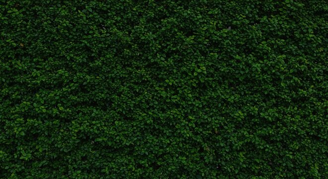 Dark green leafy hedge wall background texture