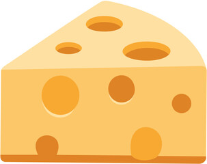 Vector illustration of a cheese wedge