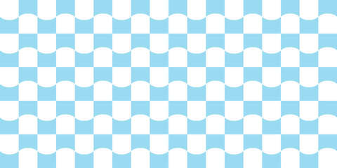 Blue Wavy Checkered Pattern Background