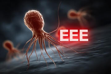 Eee - Eastern Equine Encephalitis Symbolism on Medical Background Highlighting the Impact of a Dangerous Disease