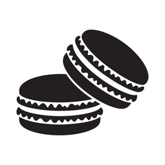 Two black and white macarons a sweet treat in a simple design