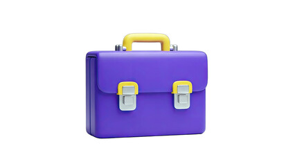 Purple Briefcase Isolated on White Background