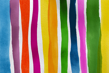 This vibrant watercolor artwork features bold, colorful stripes in various hues that blend harmoniously, evoking feelings of joy and creativity through its lively presentation.