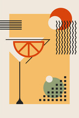 Retro Geometric Cocktail and Drink Vector Illustration Collection