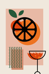 Retro Geometric Cocktail and Drink Vector Illustration Collection