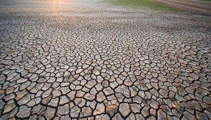 Desert drought texture of cracked dry earth and soil pattern on the land surface
