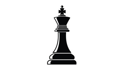 Fototapeta premium Elegant black chess king silhouette on transparent background