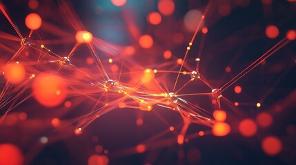 Abstract visualization showing a complex network of glowing lines and spheres, symbolizing global communication, data transfer, scientific connections, or digital information flow