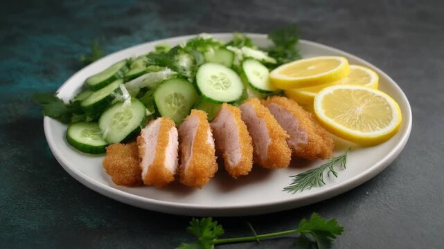 Zitronen-H&auml;hnchen mit Gurkensalat