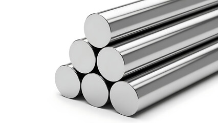Stack of polished metal rods