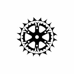Black gear with micro teeth minimal outline wheel mechanical