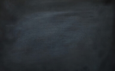 Dark black chalkboard texture background, empty dirty school board surface, abstract grunge slate wall, education concept, dusty smudge blackboard wallpaper, rough copy space for text, design element.
