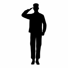 Veterans Day Silhouette. Flat Image