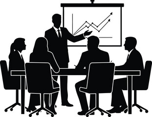 Business Meeting Presentation with Growth Chart .