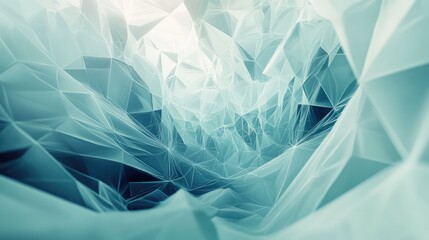 Abstract polygonal mosaic featuring a futuristic digital design, creating complex layered networks of interconnected triangles and clear geometric shapes for texture