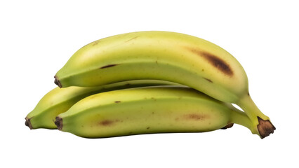 Pile of green plantains isolated PNG on transparent background, unripe cooking bananas for Caribbean and Latin American cuisine © Finn