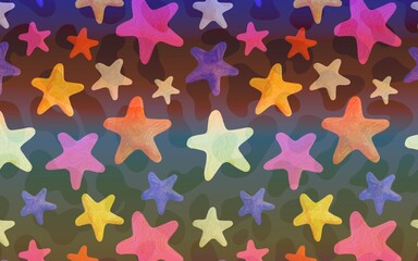 Seamless colorful stars pattern design vector illustration on white
