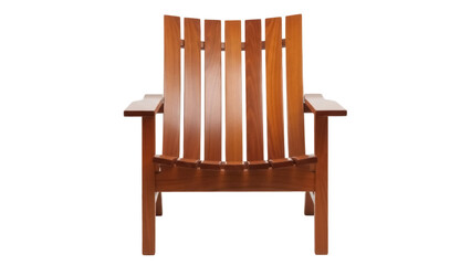 Wooden Adirondack chair PNG isolated on transparent background, outdoor furniture for patio and garden design projects