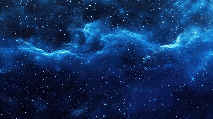 Obraz premium Blue gas clouds and countless bright stars create a cosmic background representing the vastness of the universe, ideal for themes of science, exploration, and fantasy