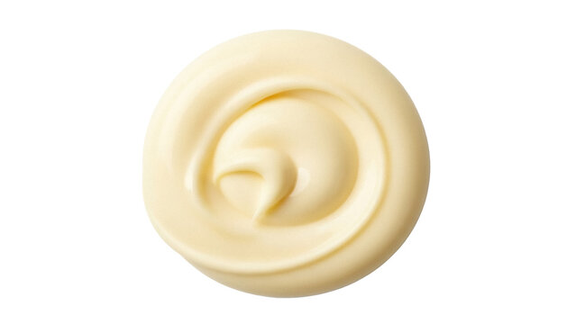 Swirl of creamy mayonnaise isolated PNG on transparent background, condiment for sandwiches and salads, rich and smooth texture