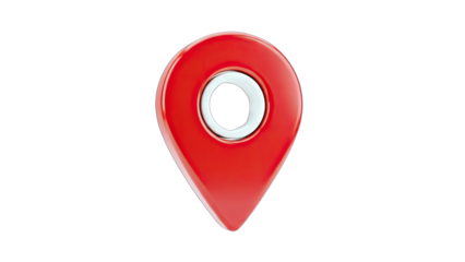 Red Location Pin on White Background