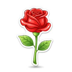 Single Red Rose Symbol of Love for Happy Rose Day