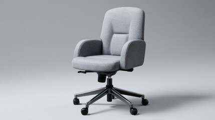 Sleek gray minimalist office chair with simple design for modern scandinavian interiors