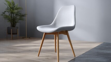 Ultra minimalist chair design with thin legs in neutral tones for modern interiors