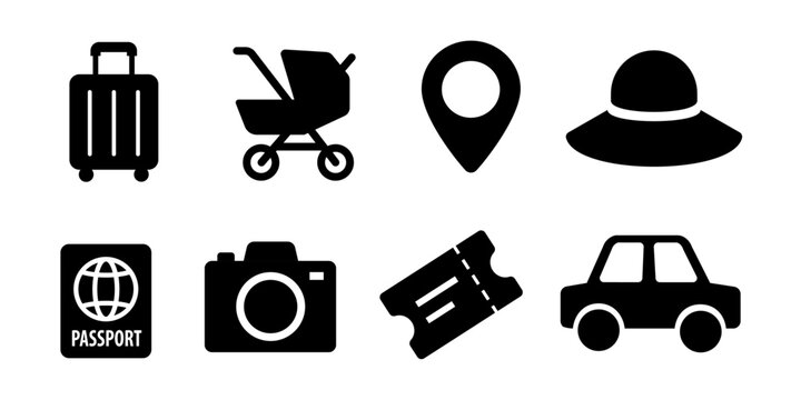 Fototapeta family travel icon. traveling with family