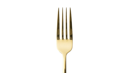 Gold fork isolated PNG on transparent background, elegant cutlery for dining and special occasions, kitchen utensil, tableware, restaurant equipment