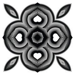 op art creative pattern, ornament, abstract floral background, vector design element