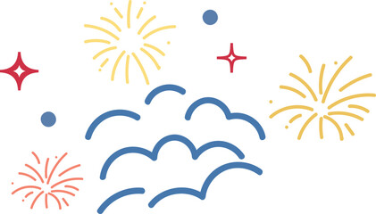 Gold Festival Firework Decorative Design