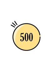 500 coin vector illustration