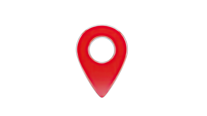 Red Location Pin on White Background