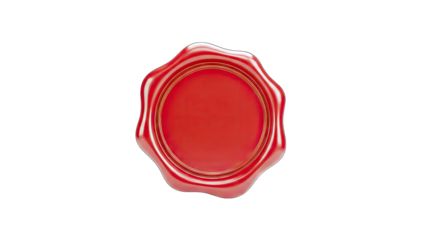 Red Wax Seal Isolated on White Background