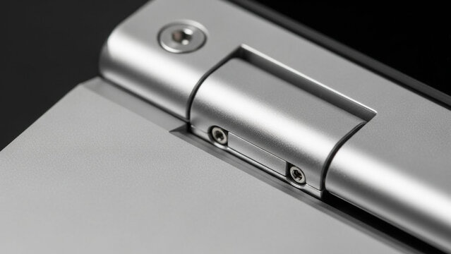 Close-up of a sleek silver door latch with secure lock mechanism