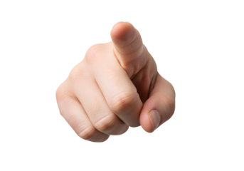 Closeup of a hand making a fist gesture Isolated on transparent background