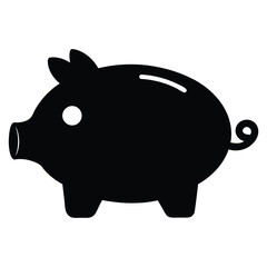 Silhouettes of piggy bank illustration