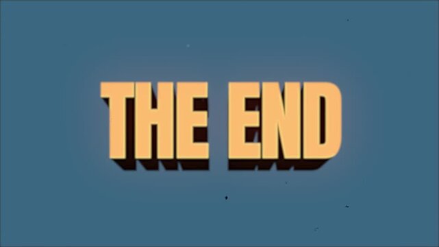 Animation text "THE END" Vintage Movie 3D 