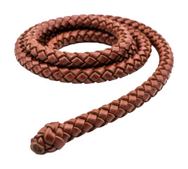 Action-packed leather whip workshop product isolated on transparent background