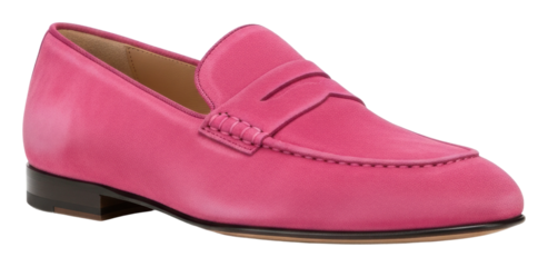 Fashion event pink loafers online store product showcase isolated on transparent background