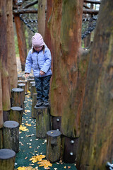 Kid in autumn park