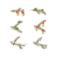 Sustainable Christmas artwork with hand-drawn branches, berries, apples, pears, mushrooms, and festive winter vibes.