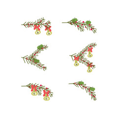 Sustainable Christmas artwork with hand-drawn branches, berries, apples, pears, mushrooms, and festive winter vibes.