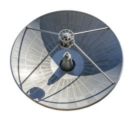 Satellite dish installation urban area technology aerial view isolated on transparent background