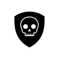 Fototapeta premium Skull Icon in Shield, Military Defense, Security, or Team Symbol