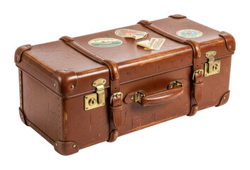 Vintage travel suitcase retro design home classic style isolated on transparent background