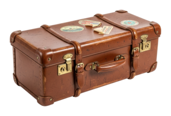 Vintage travel suitcase retro design home classic style isolated on transparent background