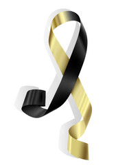 The ribbon is black and gold