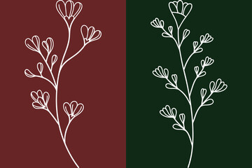 Simple flower line art design